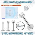 gb46g8u presterilized steel labret stud 16g cz internal