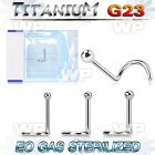 ghu34 presterilized titanium nose screw 20g 18g ball top