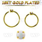 gpnho15 gold plated silver seamless nose ring w 1.5mm opal