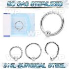 gx46a4ey presterilized steel hinged captive hoop 16g ball