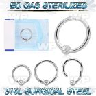 gx46a6ey presterilized steel hinged captive hoop 16g crystal