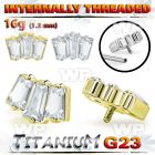 h3xgky8u titanium top three baguette cz claw set