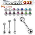 h4463 titanium straight bar bezel jeweled ball plain ball