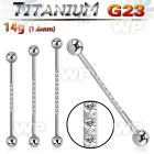 h448u1g titanium industrial bar 14g two balls cz on