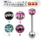 h44das1 g23 titanium tongue bar 1 6mm 5mm ball ferido glue cryst tongue piercing