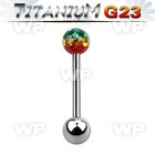 h44dasa g23 titanium tongue bar 1 6mm 5mm ball ferido glue cryst tongue piercing
