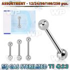 h4b20te eo gas sterilized g23 titanium eyebrow barbells 1 2mm eyebrow piercing