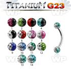 h4udazw g23 titanium micro banana 1 2mm 3mm multi crystal ballsi eyebrow piercing