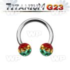 h64daya g23 titanium cbr horseshoe 1 6mm 6mm multi crystal ball belly piercing