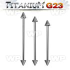 h8u16u g23 titanium industrial barbell 1 6mm 5mm cones 