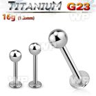 hb403 g23 titanium labret stud 1 2mm 4mm ball lower lip piercing