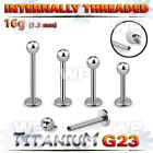 hb44z8u titanium internal threaded labret stud 3mm ball