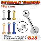 hb44z8u titanium internal threaded labret stud 3mm ball