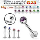 hb4603 titanium labret stud 16g 4mm bezel setting