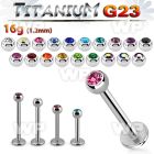 hb46z g23 titanium labret stud 1 2mm 3mm press fit jewel ball lower lip piercing