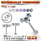 hb48u9 titanium internal threaded labret 3 color cz