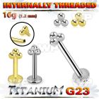 hb48ue0 titanium internal threaded labret triple balls