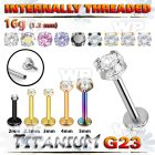 hb48uek titanium internal threaded labret 3 5 color cz