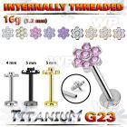 hb48uep titanium internal threaded labret 7 color cz
