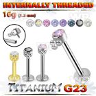 hb48uk0 titanium labret stud three balls cluster cz internal