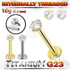 hb48uss titanium labret stud 16g heart cz claw set internal