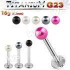 hbmaz g23 titanium labret stud 1 2mm 3mm faux pearl ball lower lip piercing
