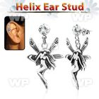 hexzd12 925 silver helix earstud w dangling silver fairy