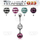hj61yky1 g23 titanium belly ring dangling 8mm ball ferido glue belly piercing