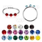 hma9 silver seamless ring, 22g w 3 crystals on the top