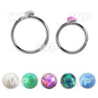 hpo2 silver seamless nose hoop w 2mm synthetic opal top