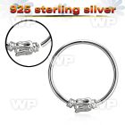 hr15 silver seamless nose hoop w balinese wire design