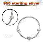 hr27 silver seamless nose hoop w triple twisted wire design