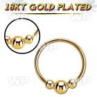 hr28rg gold plated silver seamless nose hoop w 5 balls