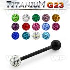 hr44das ion plated g23 titanium tongue bar 1 6mm 5mm ferido glue tongue piercing