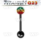 hr44daya ion plated g23 titanium tongue bar 1 6mm 6mm ferido glue tongue piercing