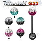 hr44dayw ion plated g23 titanium tongue bar 1 6mm 6mm ball ferido tongue piercing