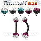hr4uda3w ion plated g23 titanium belly ring 5mm 6mm multi crysta belly piercing