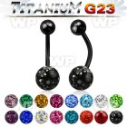 hr4udat ion plated titanium navel bananabell 14g ferido ball