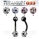 hr4uday7 ion plated g23 titanium belly ring 5mm top titanium ball belly piercing