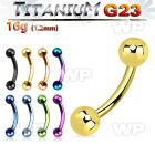 hr4uw4 ion plated g23 titanium micro banana 1 2mm 3mm ball eyebrow piercing