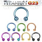 hr64w4 ion plated g23 titanium circular eyebrow barbell 1 2mm belly piercing