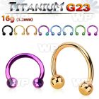 hr64w4 ion plated g23 titanium circular eyebrow barbell 1 2mm belly piercing