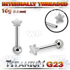 hxw8ue titanium internal threaded barbell 3mm star
