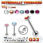 hxw8uee titanium internal threaded barbell 3 5 color crystal