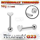 hxw8uz titanium internal threaded barbell 3mm heart