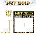 i34r 14kt gold nose screw2 5mm gold butterfly shaped tops nose piercing