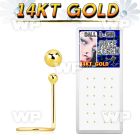 i364 box of 14kt gold nose screw 1 5mm plain gold ball shaped nose piercing