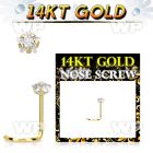 i3g3aje 4k gold nose screw 3mm prong set star cubic zirconia (cz) stone