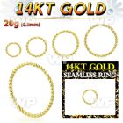 i3wbokp 14kt gold seamless ring 20g twisted wire