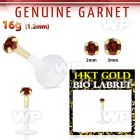 i48iwk bio flex labret 1 2mm push in 14kt gold top 2mm genuine lower lip piercing